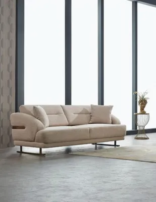 Immagine prodotto di Divano a tre posti Divano in tessuto a 3 posti Divano imbottito Divano Beige Moderno Nuovo