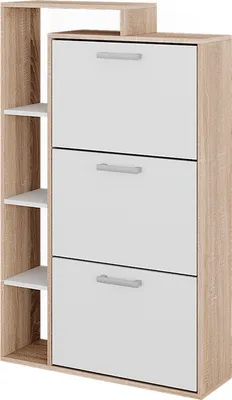 Obrázek produktu pro Výklopník na boty Vicco Orlando Bílá/Sonoma 80 x 128.3 cm se 3 přihrádkami, Model 50015