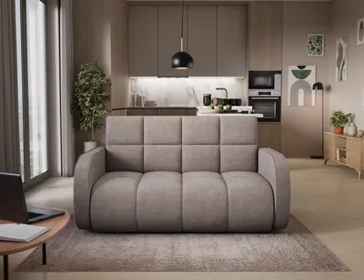 Produktbild von Krudox DEVER 2-Sitzer Sofa 154x83x103 cm - Beige Schlafsofa mit Bettkasten - Sofa mit Schlaffunktion 131x203 cm - Stoff Poco 07