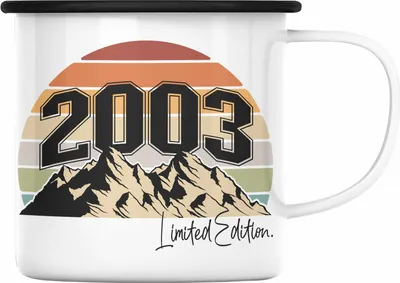 Produktbild von Trendation - 18. Geburtstag Emaille Tasse Geschenk Mädchen Jungen Geschenkidee Lustig Spruch 18 Geschenke Geschenkideen zum 18 Bday 18er Tochter (Schwarz)