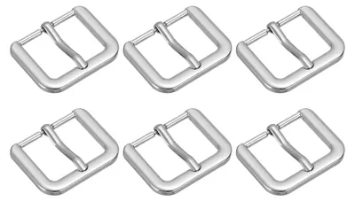 Rollschnalle 25 mm, Silber, 6 Stück, Metall, für DIY-Lederprojekte