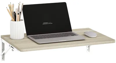 Produktbild von HOMCOM Wandklapptisch Klapptisch Platzsparender Schwimmender Schreibtisch Eiche
