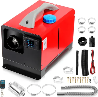 Produktbild von Eikuavons Diesel Standheizung 8KW 12V horizontal mit 5L Tank, LCD Display & Fernbedienung, kompakte Luftheizung für Wohnmobil LKW Winter