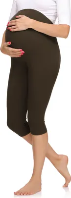 Image de Legging de grossesse 3/4 pour femme Merry Style en viscose MS10-298 (marron, M)