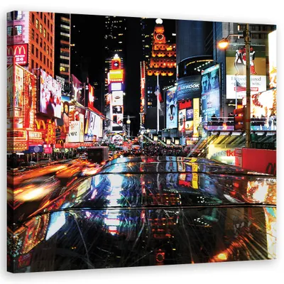 Obrázok produktu pre Obraz na plátne mestá a architektúra - farebné 60x60 cm Feeby farebné maľba na stenu pripravené na zavesenie
