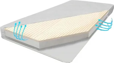 Produktbild von Kindermatratze für das Kinderbett - Abnehmbarer Bezug Weiß, Latexmatratze 60x120x9 cm