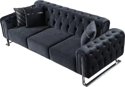 Produktbild von Villa Möbel Sofa Nova Anthrazit 3-Sitzer Relax- und Bettfunktion, pflegeleichter Mikrofaser Samtstoff, inkl. Kissen