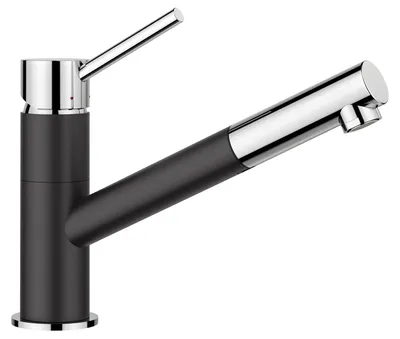 Produktbild von Blanco Niederdruckarmatur mit Brause KANO-S chrom schwarz 527652