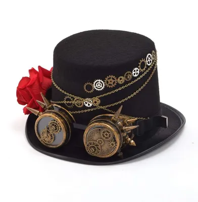 Zdjęcie produktu dla Kapelusz Steampunk z okularami na Karnawał