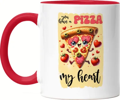 Produktbild von You Have a Pizza My Heart Tasse Rot Pizza Liebe Herz Valentinstag Geschenk