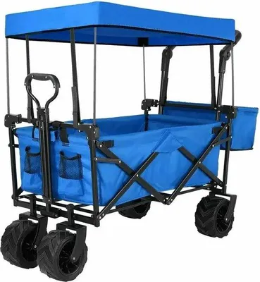 Immagine prodotto di Carrello trasportatore smontabile in acciaio - Portata 100 kg - blu - 86x50x78 cm