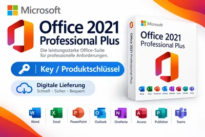 Produktbild von Microsoft Office 2021 Professional Plus | Key | Produktschlüssel | Dauerlizenz | Lieferung per E-Mail, KI-generiertes Bild
