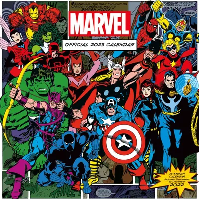 Marvel Comic-Kalender 2023, Monatsplaner, 30x30 cm