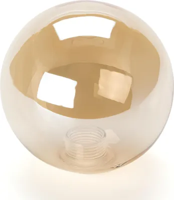 Zdjęcie produktu dla Klosz lampy szklany G9 z gwintem wewnętrznym 10cm otwór na klosz 22mm chrom lustrzane wykończenie bursztynowy pomarańczowy