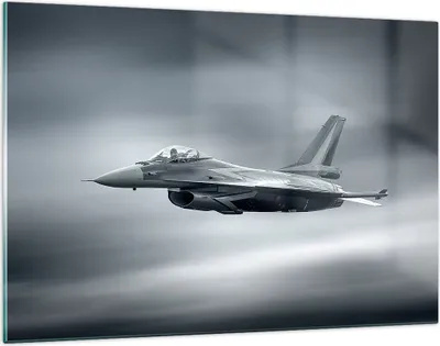 Produktbild von Bilder auf glas - Flugzeug Himmel Flug - 120x80cm - Glasbilder - Wandbilder - Kunstdruck - zum Aufhängen bereit - Wanddekoration aus Glas - Glas Bilder - Wandbild auf Glas - Einteilig - GAA120x80-3415