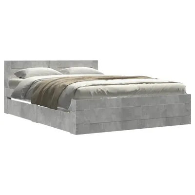 Obrázek produktu pro vidaXL Rám postele s čelem betonově šedý 140x200 cm materiál na bázi dřeva