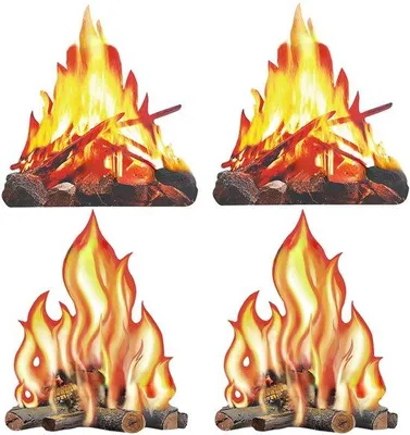 Produktbild von 3D Dekorationskarton für ein sicheres Lagerfeuer - 30 x 30 cm
