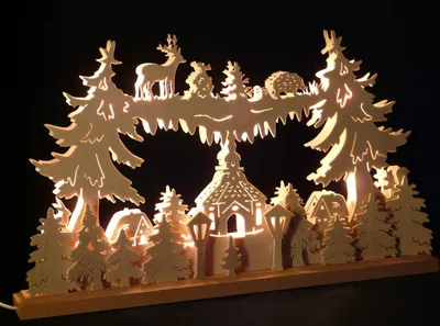 Produktbild von Original Erzgebirgischer Marken Schwibbogen Lichterbogen 50 x 31 cm S50-B_150