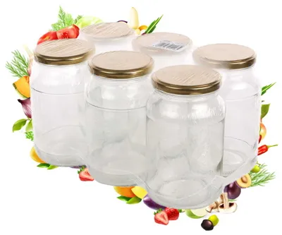 Obrázek produktu pro Skleněná sklenice se šroubovacím uzávěrem 900 ml, 6 kusů