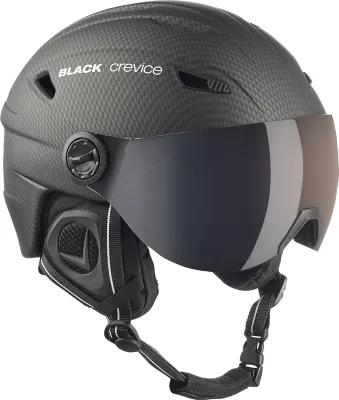 Produktbild von BLACK CREVICE Ski- & Snowboardhelm mit Visier - SILVRETTA | Farbe: Schwarz Carbon | Größe: S (55-56 cm)