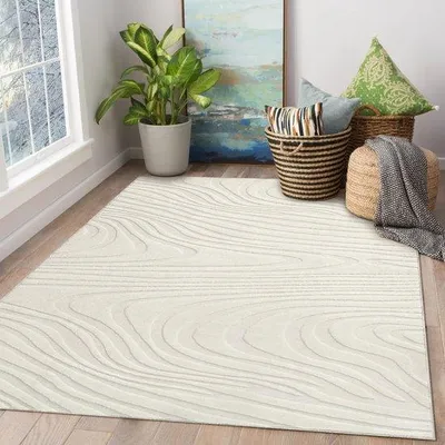 Obrázek produktu pro Koberec Unyqoos® Kurzflor s 3D efektem – protiskluzová TPR spodní strana, měkký polyester, geometrický design vhodný do obývacího pokoje, ložnice a kuchyně