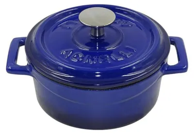 Schmortopf aus Gusseisen, 14 cm, 0,8 l, Blau