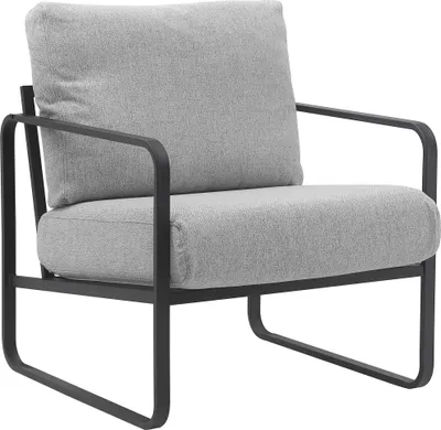 Produktbild von CLP Lounger Manea mit Metallgestell hellgrau Stoff