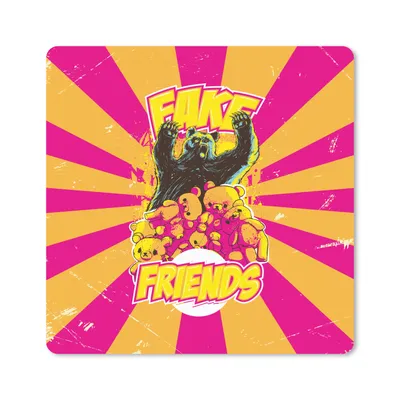 Produktbild von MuchoWow® Mauspad Mousepad Vintage - Bär - Stofftier 20x20 cm - Mousepads - Maus Mat - Pad - Mausunterlage - Desk Mat - Bureauartikeln
