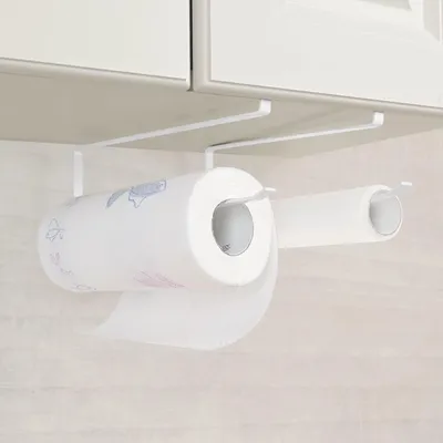 Produktbild von Keukenrolhouder ohne Bohren - 2 Stück - ohne Boren - Kast für Küche - Papierrolhouder - Serviettenhalter - Kast für Bad - weiß