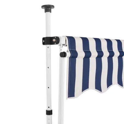 Immagine prodotto di Tenda da sole retrattile a mano 200 cm a strisce blu/bianche
