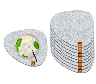 Produktbild von Glasuntersetzer mit Lederlabel 10er-Set