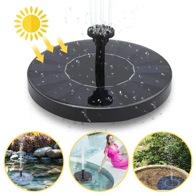 Image de TolleTour Pompe solaire 1.5W Pompe solaire pour fontaine Pompe solaire pour bassin avec 6 styles de fontaine 190L/h Sola Pompe à eau Fontaine solaire