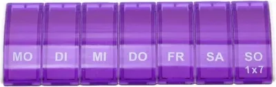Immagine prodotto di Go Go Gadget – Pillendose – 7 scomparti – Contenitore per farmaci – Farmaci da viaggio – Lilla