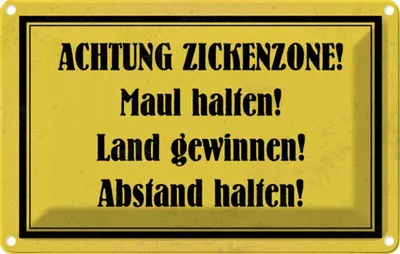 Produktbild von vianmo Blechschild 20x30 cm Achtung Zickenzone Warnschild Hinweisschild Sicherheit Vorsicht