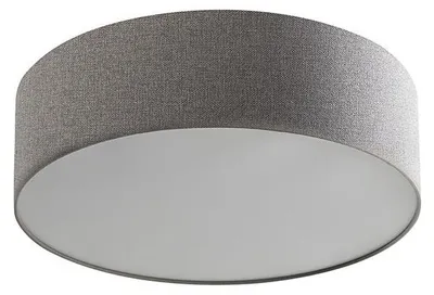Imagen del producto de Lámpara de techo cilíndrica Vivien de 48 cm – Lámpara de techo fabricada en tela gris, con casquillo E27, clase I, IP20, diseño moderno – Rossini Group