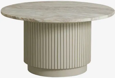 Produktbild von Couchtisch ERIE Ø75cm aus Marmor - Elfenbeinfarben