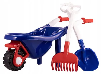 Produktbild von Hemar Große Gartentonne blau mit Schaufel & Rechen