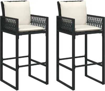 Zdjęcie produktu dla VidaXL 368705, Taras, Obite siedzisko, Technorattan, Stal, Kremowy, Biały, 110 kg, 520 mm
