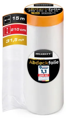 Produktbild von Abdeckfolie Malerfolie Baufolie 210 x 25m 7,5m² Abdeckband Goldband Masker Tape
