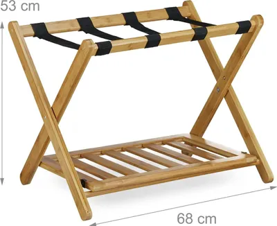 Image de Banc à bagages en bambou avec rangement