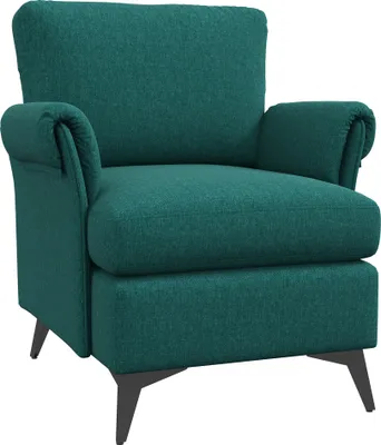 Produktbild von HOMCOM Sessel, atmungsaktiver Stoffsessel in Leinenoptik, Sessel mit gerollten Armlehnen, 70x73x83 cm, grün