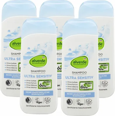 Produktbild von 5 x  alverde Naturkosmetik  - Shampoo Ultra Sensitiv (5 x 200 ml)