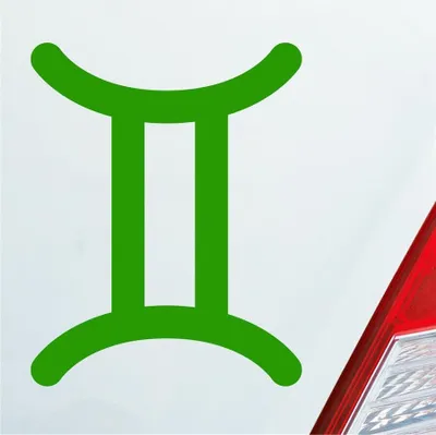 Produktbild von Auto Aufkleber Gemini Zwilling Sternzeichen Sterne Horoskop 8x10 cm Hellgrün Sticker Heckscheibenaufkleber