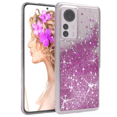 Produktbild von EAZY CASE - Glitzer Hülle kompatibel mit  Xiaomi 12 Pro Glitzer Schutzhülle, Soft Case, Backcover Transparent mit Motiv