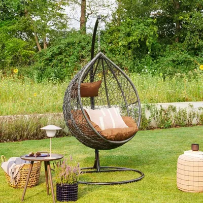 Produktbild von HOME DELUXE - Polyrattan Hängesessel CIELO - inkl. Gestell, Sitz- & Rückenkissen