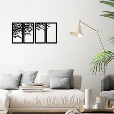 Immagine prodotto di Wallity, Agaç- TNL1847, Nero, Altre decorazioni per la casa, 108 x 50 cm, 100% metallo (Spessore: 1