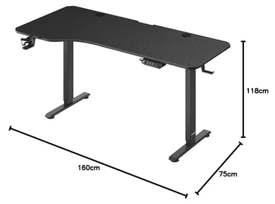 Productafbeelding van Zit Sta Bureau Elektrisch In Hoogte Verstelbaar - 160 x 75 cm - Zwart - Ergonomisch