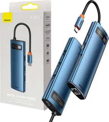 Produktbild von Baseus Hub Adapter 8in1 USB-C auf 3x USB 3.0 + HDMI + USB-C PD 4K HD
