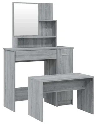 Imagen del producto de vidaXL Juego de tocador gris Sonoma, 86,5 x 35 x 136 cm