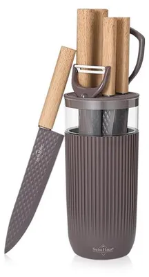 Produktbild von 8-teiliges Messerset Swiss Haus, Edelstahl, taupe
